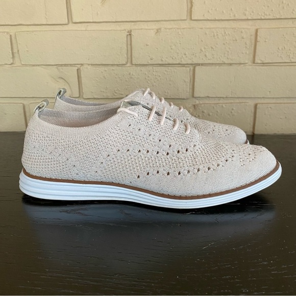 Cole Haan Original Grand Wingtip Oxford Shoes Womens Size 9.5 Pink Stitch Lite - Picture 1 of 7